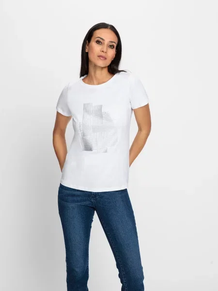 Heine Tricou argintiu alb