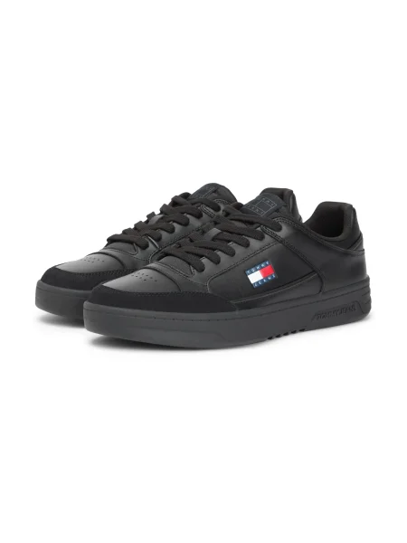 Sneakerși Tommy Jeans din piele negru