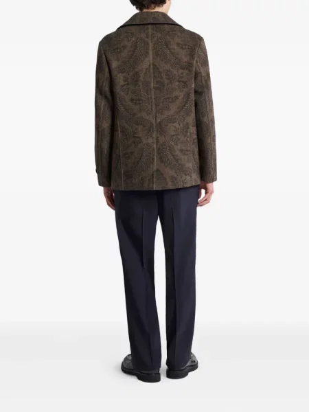 Palton Etro cu model paisley maro
