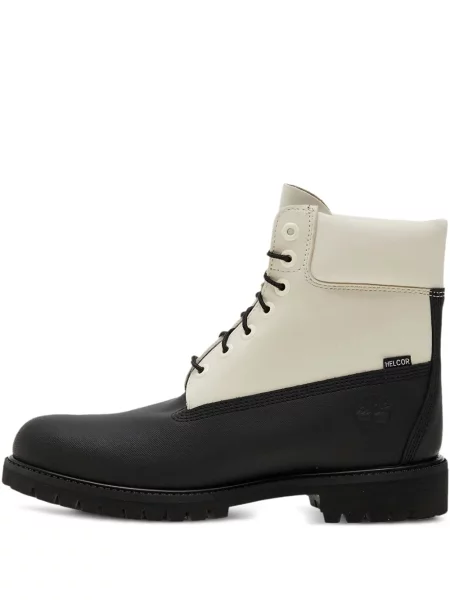 Botine Timberland cu șireturi din dantelă alb