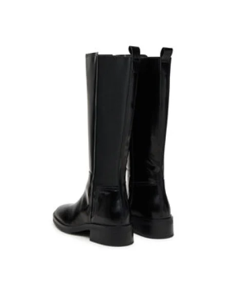 Tommy Hilfiger Čižmy Th Minimal Abrasivato Long Boot čierna