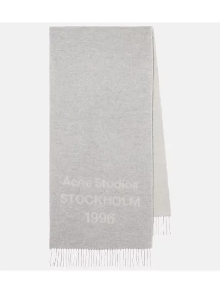 Fular Acne Studios cu franjuri de lână gri