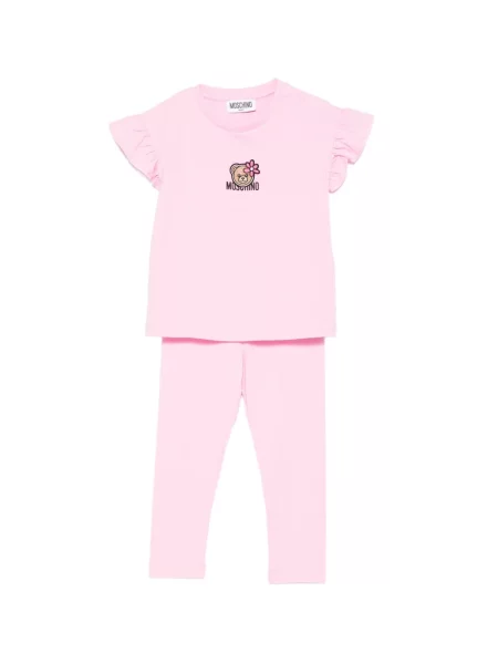 Legginsy dziecięce Moschino różowe