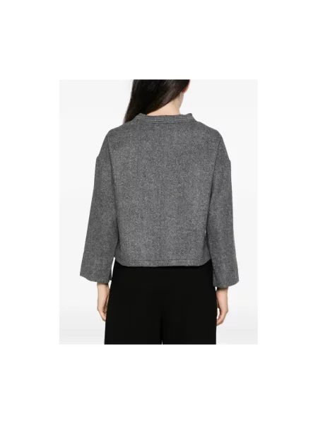 Lniany sweter Antonelli Firenze szary