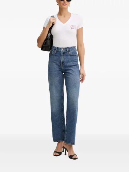Tricou Armani Exchange cu decolteu în V alb