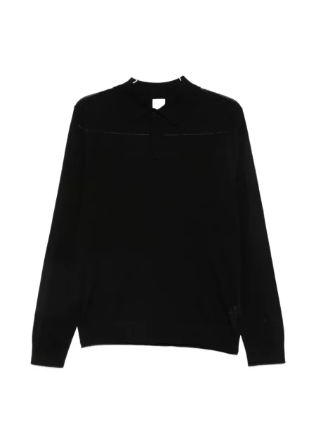 Lung tricou polo Paul Smith negru