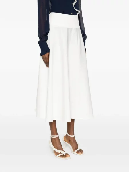 Fustă midi Hemisphere în linie A alb