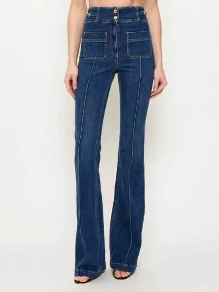 Elisabetta Franchi blugi flared pentru femei albastru