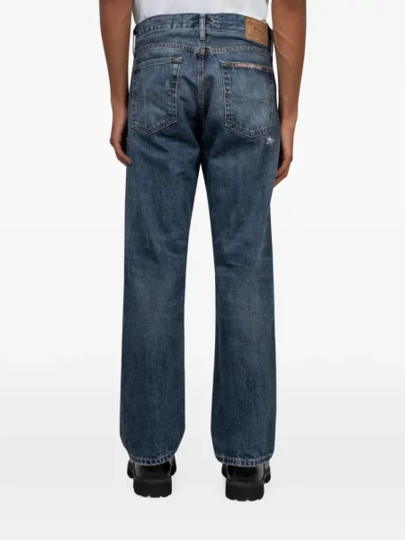 Viseltes hatású egyenes szárú farmernadrág Polo Ralph Lauren kék