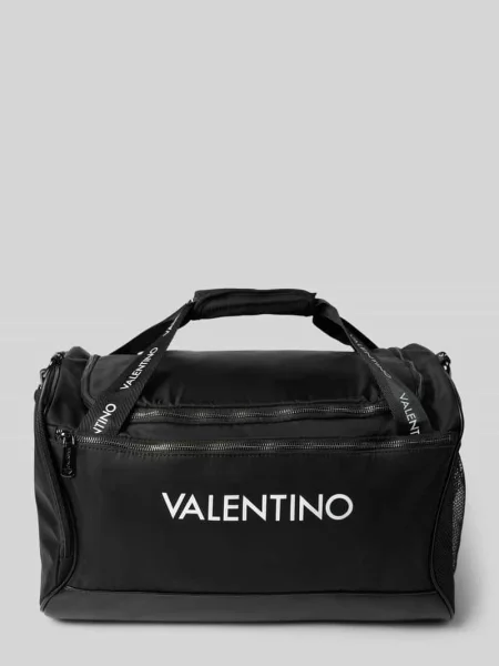 Torba weekendowa z nadrukiem z logo Valentino Bags czarna
