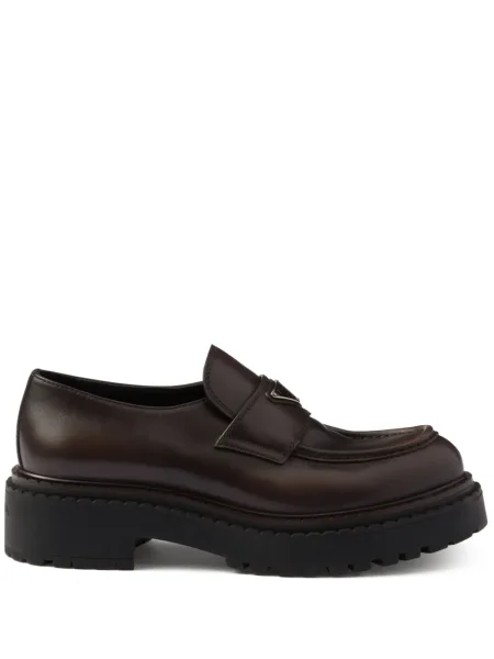 Pantofi loafer Prada din piele maro