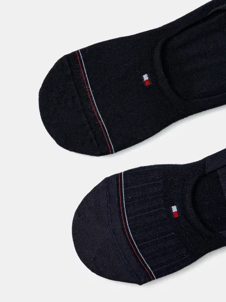Skarpetki stopki z nadrukiem z logo w zestawie 2 szt. Tommy Hilfiger granatowe