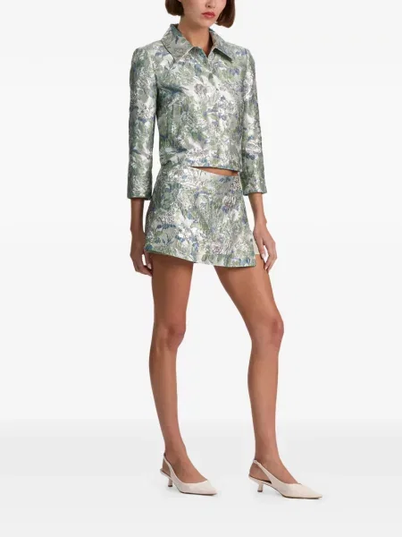 Geacă Alice + Olivia cu model floral din jacard verde