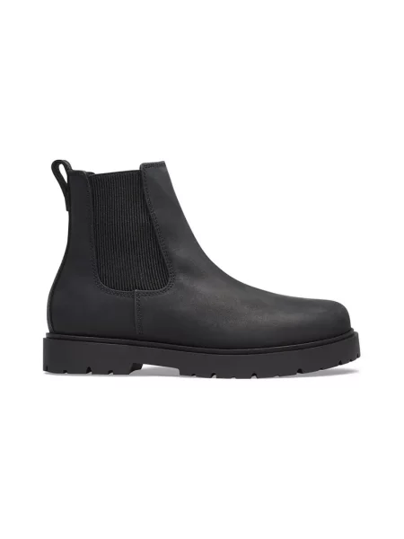 Botki Birkenstock skórzane wsuwane czarne