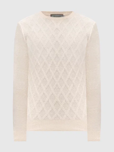 Джемпер з вовни і кашеміру у візерунок Canali бежевий