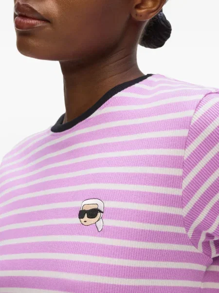 Tricou Karl Lagerfeld cu dungi roz