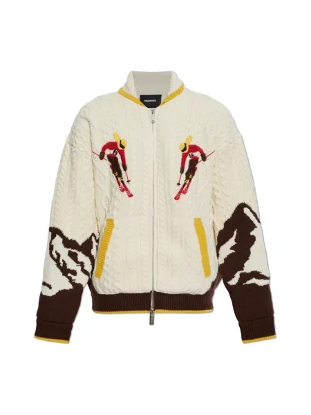 Kardigan Dsquared2 wełniany beżowy