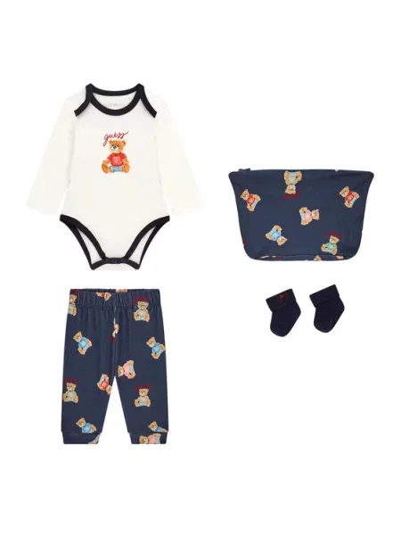 Guess Set body pantaloni și șosete Bleumarin