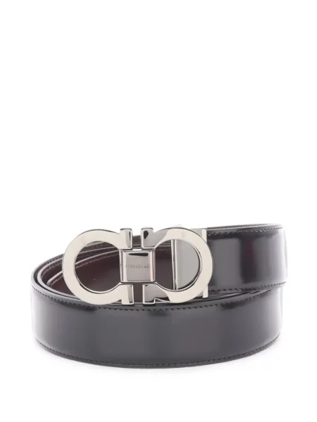 Cu centură curea Ferragamo din piele negru