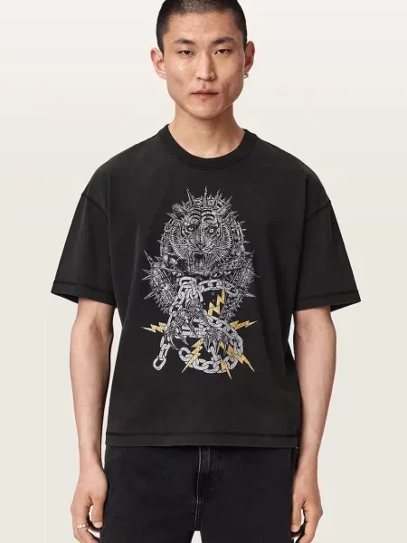 AllSaints tricou pentru bărbați din IRON TIGER negru