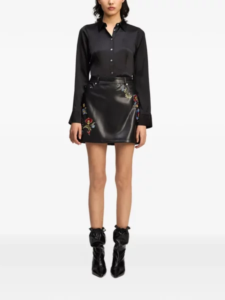 Fusta mini Cinq A Sept cu model floral negru