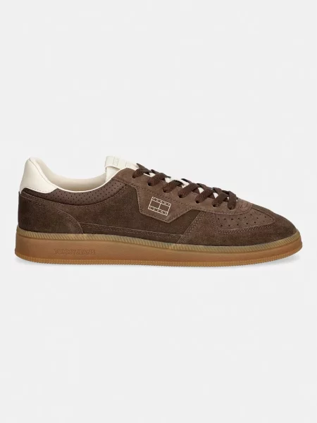 Tommy Jeans THE GREENWHCH EDGE SUEDE superge iz semiša rjava
