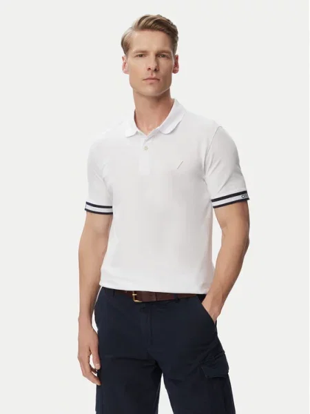 Guess Tricou polo alb