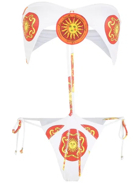 Costum de baie Amir Slama cu imagine alb
