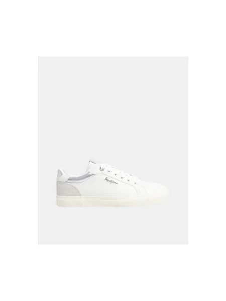 Dámske topánky Pepe Jeans Kenton Court silver biela