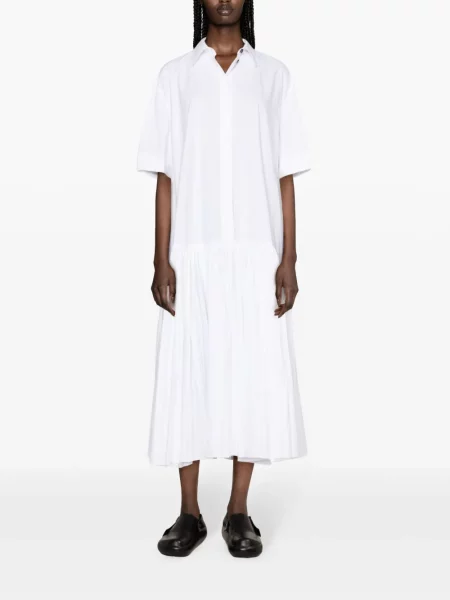 Pás košilové šaty Jil Sander bílé