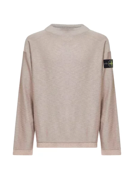 Pulover Stone Island cu decolteu rotund cu strasuri lung