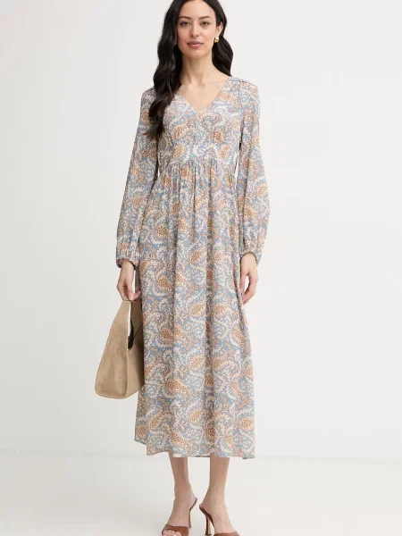 Weekend Max Mara rochie de vară din mătase MARTORA albastru