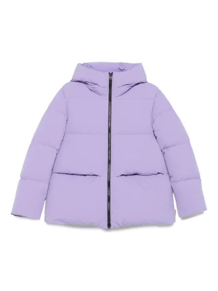 Geacă cu puf Woolrich cu glugă violet