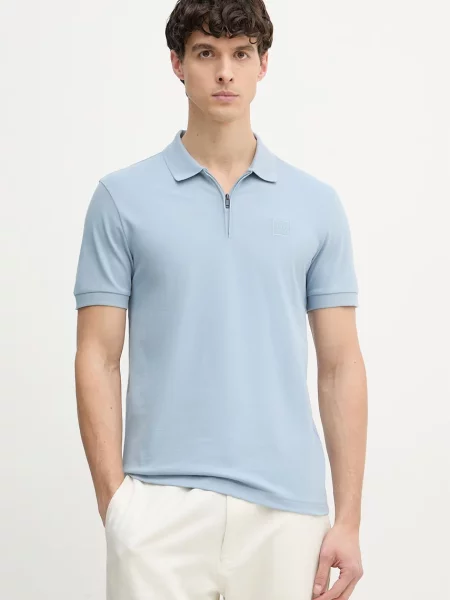 Tricou polo Boss Orange albastru