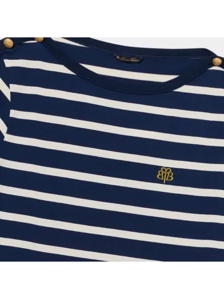 Koszulka Brooks Brothers w paski z logo niebieska