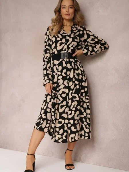 Rochie Cămașă cu Buline și Canahy neagră