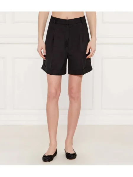 Tommy Hilfiger pantaloni scurți din amestec de in negru