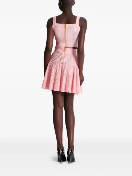 Top Balmain cu nervuri roz