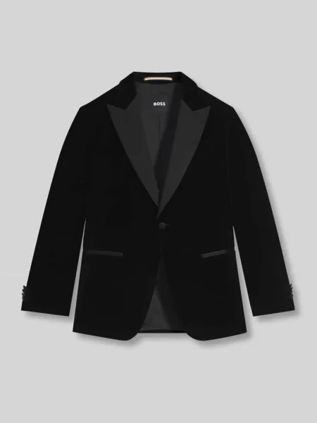 Smoking o kroju slim fit z czystej bawełny model ‘HUTSON’ Boss czarny