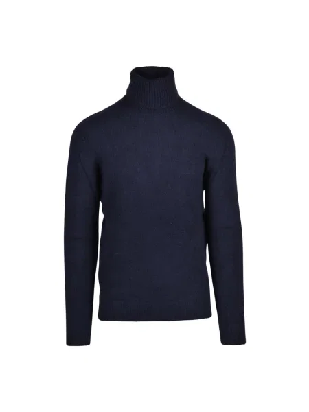 Sweter z golfem Roberto Collina niebieski