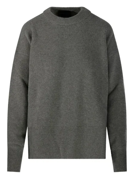 Pulover Roberto Collina cu decolteu rotund gri