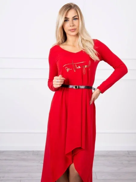 Rochie Kesi cu inscripții de costum roșu