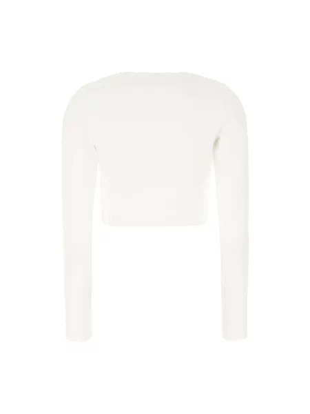 Top Jw Anderson z długim rękawem o skróconej długości z logo biały
