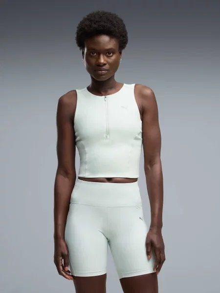 Укороченная майка Puma для бега зеленая