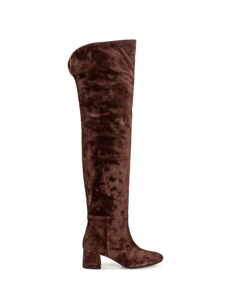 Botine Anna F. din piele de căprioară maro