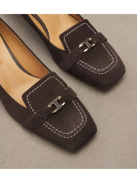 Pantofi cu toc Tod's din piele de căprioară maro