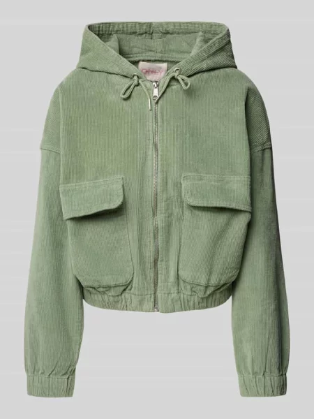 Kurtka przejściowa Only sztruksowa zielona