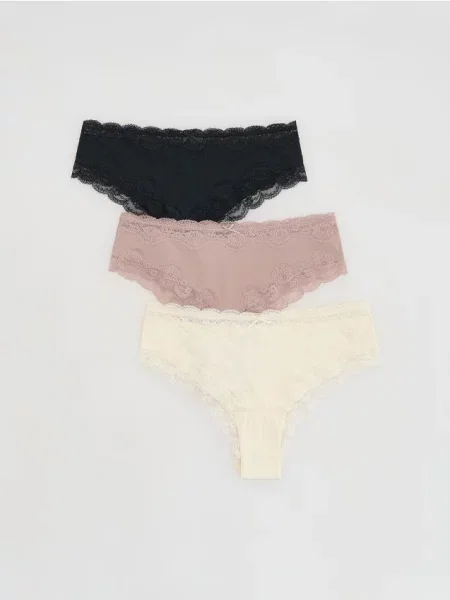 Reserved Chiloți hipster set de 3 negru