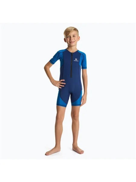 Costum de surfing pentru copii AQUASTIC din neopren mm WAVEY albastru