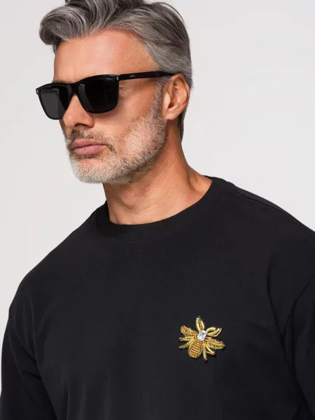 Tricou Ombre cu aplicații negru